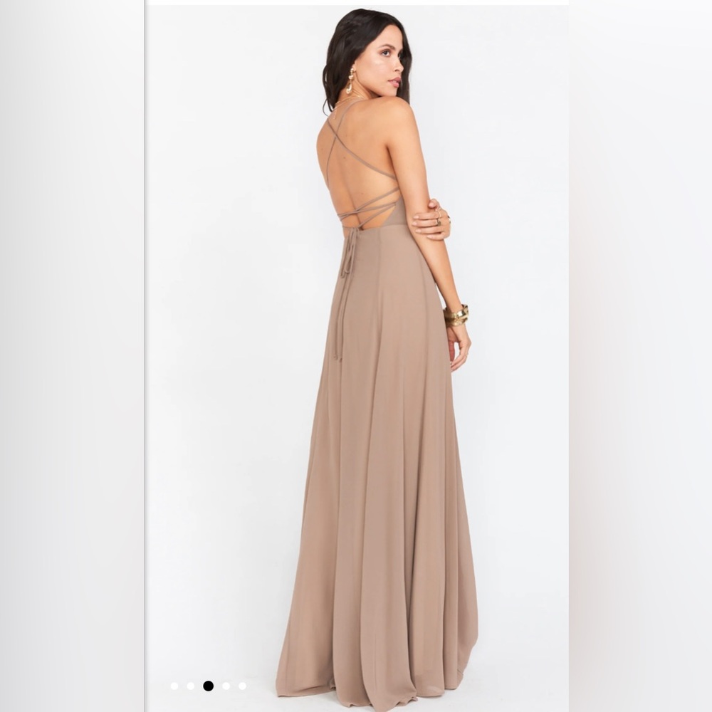 Show Me Your Mumu Godshaw Goddess Gown - S - Dune Chiffon - Picture 3 of 5